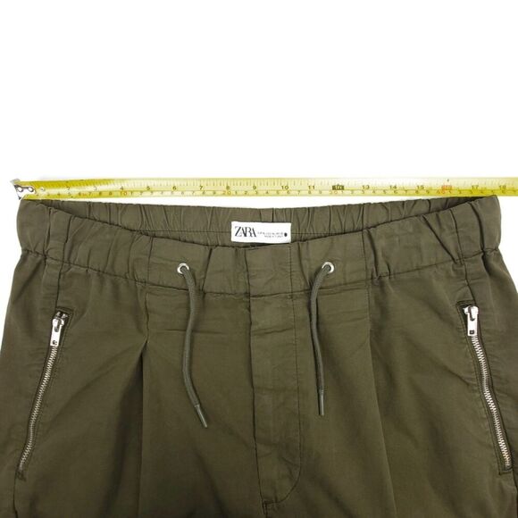 Zara Olive Green Ankle Cropped Pants - Picture 3 of 8